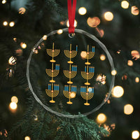 Funny Hanukkah Menorah Chanukah Jewish Holiday Crystal Glass Ornament TS11