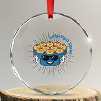 Funny Hanukkah Sufganiyah Jelly Donut Squad Gift Crystal Glass Ornament TS12