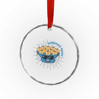Funny Hanukkah Sufganiyah Jelly Donut Squad Gift Crystal Glass Ornament TS12