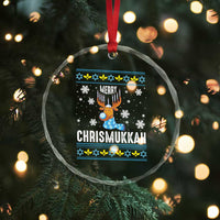Funny Hanukkah Xmas Crystal Glass Ornament Merry Chrismukkah Reindeer David Stars Menorah TS11