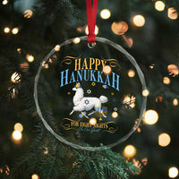 Funny Happy Hanukkah Llama Be Our Guest For Eight Nights Gift Crystal Glass Ornament Funny Hanukkah Gift - Wonder Print Shop