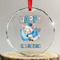 Funny Happy Llamakkah Crystal Glass Ornament Cute Llama Jewish Holiday Gift TS12