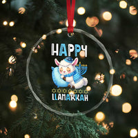 Funny Happy Llamakkah Crystal Glass Ornament Cute Llama Jewish Holiday Gift TS12