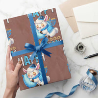 Funny Happy Llamakkah Wrapping Paper Roll Cute Llama Jewish Holiday Gift - Wonder Print Shop