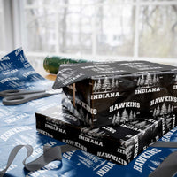 Funny Hawkins Sci Fi Lover Wrapping Paper Roll Indiana Strangers Pine Tree - Wonder Print Shop