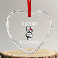 Funny Heart Crystal Glass Ornament Skibidi Rizzmas Rizz Santa Toilet Penguin Kid Cool - Wonder Print Shop