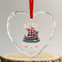 Funny Heia Norge Soccer Viking Row Heart Crystal Glass Ornament Ro Ro Norway Football Fans Norwegian Pride