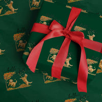 Funny Hello Fall Thanksgiving Golden Retriever Wrapping Paper Roll - Wonder Print Shop
