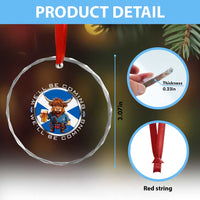 Funny Highland Cow in Kilt Drinking Crystal Glass Ornament We'll Be Coming Scottish Pride Football Fans - Wonder Print Shop