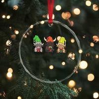 Funny Highland Cow With Kinara And Presents Cultural Pride Gift Crystal Glass Ornament TS12
