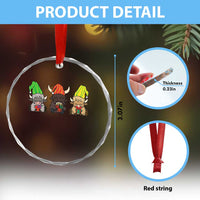 Funny Highland Cow With Kinara And Presents Cultural Pride Gift Crystal Glass Ornament - Wonder Print Shop