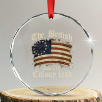 Funny Historical Crystal Glass Ornament The British Blew A Thirteen Colony Lead Patriotic Humor TS10