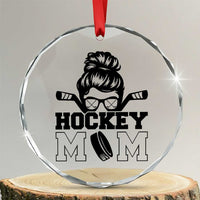 Funny Hockey Mom Quote Crystal Glass Ornament Gift For Hockey Lovers TS12