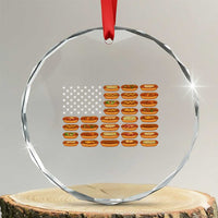 Funny Hot Dog American Flag Crystal Glass Ornament Patriotic USA 4th of July Summer BBQ Party TS02