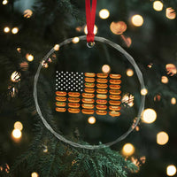 Funny Hot Dog American Flag Crystal Glass Ornament Patriotic USA 4th of July Summer BBQ Party - Wonder Print Shop
