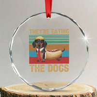 Funny Hot Dog Lover Crystal Glass Ornament They're Eating The Dogs Dachshund TS02
