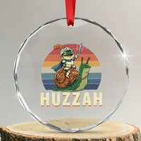 Funny Huzzah Frog Meme Crystal Glass Ornament Medieval Knight With Sword Graphic
