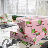 Funny Huzzah Frog Wrapping Paper Roll Im Frogtifa Knight Resist Protest - Wonder Print Shop