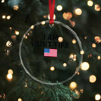 Funny I Am Aunt Tifa Crystal Glass Ornament Sarcastic Political Meme American Flag - Wonder Print Shop