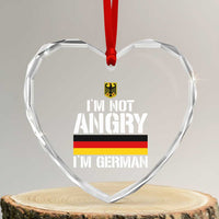 Funny I Am Not Angry I Am German Heart Crystal Glass Ornament Germany Flag German American - Wonder Print Shop