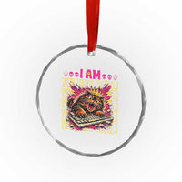 Funny I Am Yelling Carl Donut Cat Meme Crystal Glass Ornament