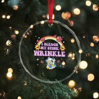 Funny I Bleach My Stink Wrinkle Crystal Glass Ornament Gag Adult Humor Rainbow Bleach Bottle TS11