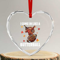 Funny I Came In Like A Butterball Heart Crystal Glass Ornament Thanksgiving Dabbing Turkey - Wonder Print Shop
