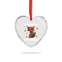 Funny I Came In Like A Butterball Heart Crystal Glass Ornament Thanksgiving Dabbing Turkey - Wonder Print Shop