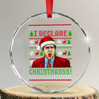 Funny I Declare Christmas Crystal Glass Ornament Funny Christmas Office Holiday Meme - Wonder Print Shop