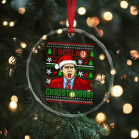 Funny I Declare Christmas Crystal Glass Ornament Funny Christmas Office Holiday Meme - Wonder Print Shop