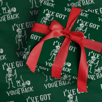 Funny I Got Your Back Wrapping Paper Roll Halloween Skeleton Skull - Wonder Print Shop
