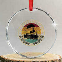Funny I Have A One Track Mind Crystal Glass Ornament Train Railroad Retro Engine Model TS02
