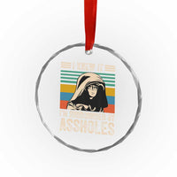 Funny I Knew It Im Surrounded by Axxholes Sci-fi Parody Crystal Glass Ornament Retro Sunset Space Vintage 1980s Movie Quote Inspo Meme