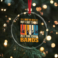 Funny I May Be Old But I Got To See All The Cool Bands Crystal Glass Ornament Guitar TS11