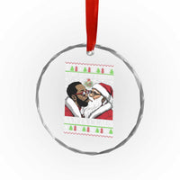 Funny I Saw Diddy Kissing Santa Claus Xmas Mistletoe Crystal Glass Ornament TS11