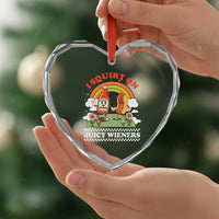 Funny I Squirt On Juicy Wieners Heart Crystal Glass Ornament Adult Humor Dirty Gag Hot Dog Joke - Wonder Print Shop