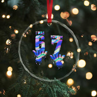 Funny I Was 6 Now I Am 7 Crystal Glass Ornament Iridescent Effect Printed Kids Birthday - Wonder Print Shop