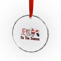 Funny Ice Hockey Christmas Gift Crystal Glass Ornament Tis The Season - Wonder Print Shop