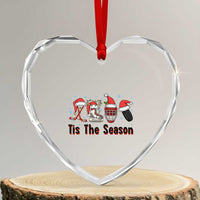 Funny Ice Hockey Christmas Gift Heart Crystal Glass Ornament Tis The Season - Wonder Print Shop