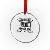 Funny Ice Hockey Crystal Glass Ornament Straight Outta The Penalty Box Vintage Ice Hockey Sticks TS11
