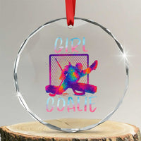 Funny Ice Hockey Girl Goalie Splatter Art Crystal Glass Ornament Gift For Women TS12