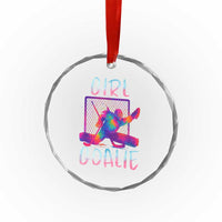 Funny Ice Hockey Girl Goalie Splatter Art Crystal Glass Ornament Gift For Women TS12