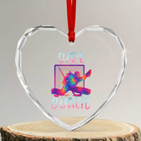 Funny Ice Hockey Girl Goalie Splatter Art Heart Crystal Glass Ornament Gift For Women - Wonder Print Shop
