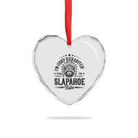 Funny I'm Chief Kickabitch From The Slapahoe Tribe Heart Crystal Glass Ornament Native American Racoon