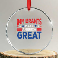 Funny Immigrants Make America Great Crystal Glass Ornament Stars Stripes - Wonder Print Shop