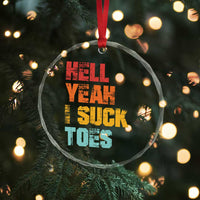 Funny Inappropriate Embarrassing Crystal Glass Ornament Funny Foot Fetish Sucking Toes Cringe Offensive Humor - Wonder Print Shop