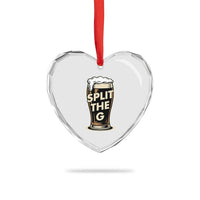 Funny Irish Beer Slit The G Heart Crystal Glass Ornament Stout Beer Drinking Lover