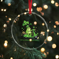 Funny Irish Frog Off To Commit Foolery Crystal Glass Ornament St Patricks Day Gift