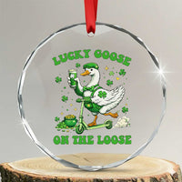Funny Irish Goose Lover Crystal Glass Ornament Lucky Goose On The Loose