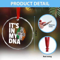 Funny Irish It's In My DNA Crystal Glass Ornament Ireland Fingerprint Flag - Wonder Print Shop